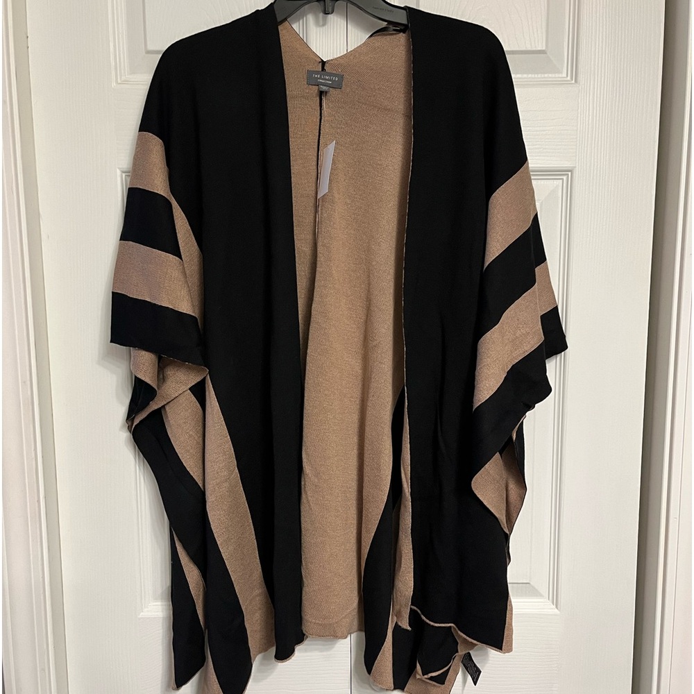 THE LIMITED Colorblock Stripe Jacquard Poncho size 0X/1X